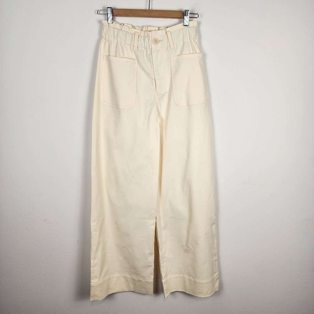 Emerson Fry NWT Orchard Cream White Yellow Wide‎ Leg Pants Women's Size Medium
